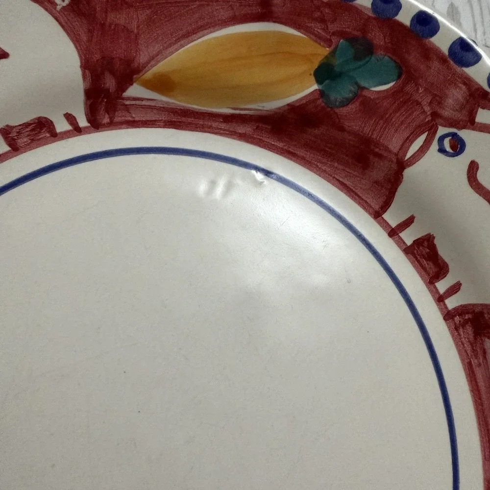 VIETRI Solimene Campagna Pig Carrot Porco Hand Painted Ceramic Salad Plate  8.5